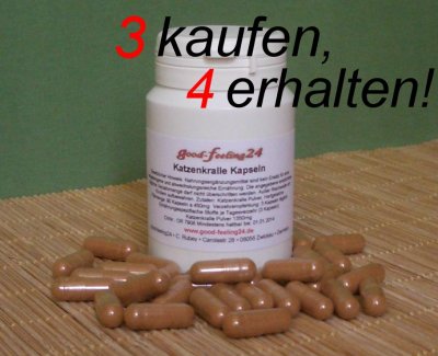 90 Katzenkralle Kapseln 49,5g (14,04€ /100g) a 450 mg Una de Gato